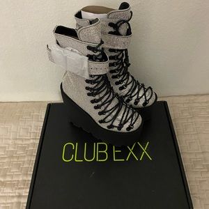Dolls Kill Club Exx Rhinestone Crystal Traitor Boots